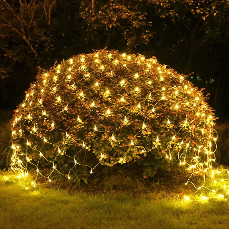 Photo 1 of 200 LED Net Lights Outdoor Mesh Lights, Net Lights for Bushes Plug in