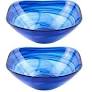 Photo 1 of 2 Badash Pair of Cobalt Blue Alabaster Square Glass 6" Bowls (P261)