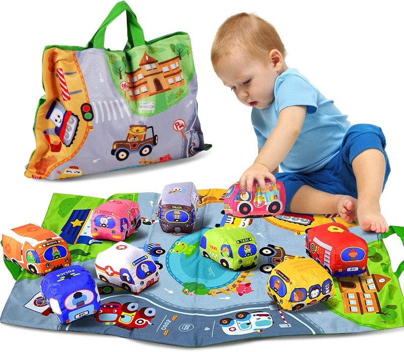 Photo 1 of 9 PCS Soft Car Toys for 1 Year Old Boy and Girl|First One Year Old Boy Birthday Gifts|Baby Toys 12-18 Months Infants and Toddlers