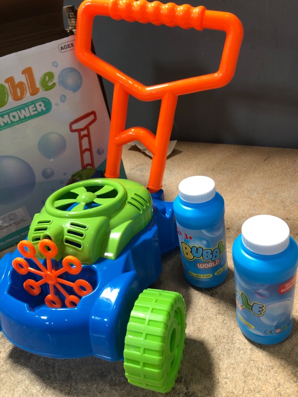 Photo 2 of 2022 New Lawn Mower Bubble Machine for Kids - Toddler Toys Automatic Bubble Mower with Music, Toddler Activity Walker for Outdoor, Push Toys for Toddler, Christmas Birthday Gifts for Preschool Boys Girls