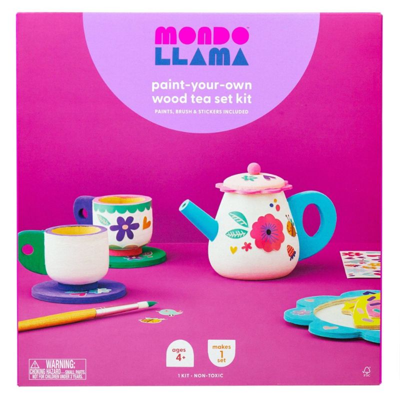 Photo 1 of CHILDRENS TOY BUNDLE Paint-Your-Own Wood Tea Set Kit - Mondo Llama™ + PEPPA PIG BOX +USA  MAP PUZZLE + CUP +PEN (5 ITEMS IN BUNDLE)