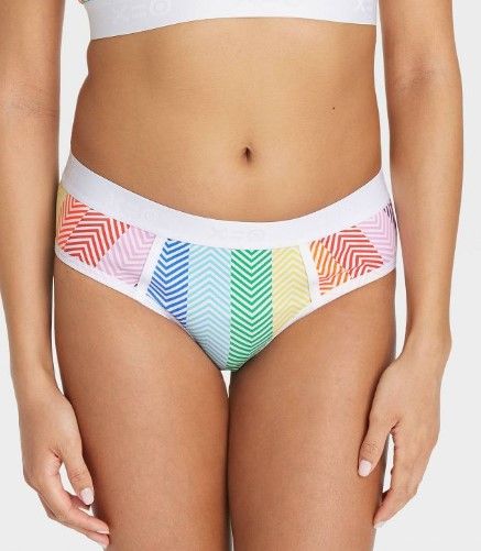 Photo 2 of BUNDLE OF 2 Pride Adult TOMBOYX Rainbow Briefs MEDIUM + Women's Splatter Print Fleece Lounge Shorts - Colsie™ White MEDIUM 