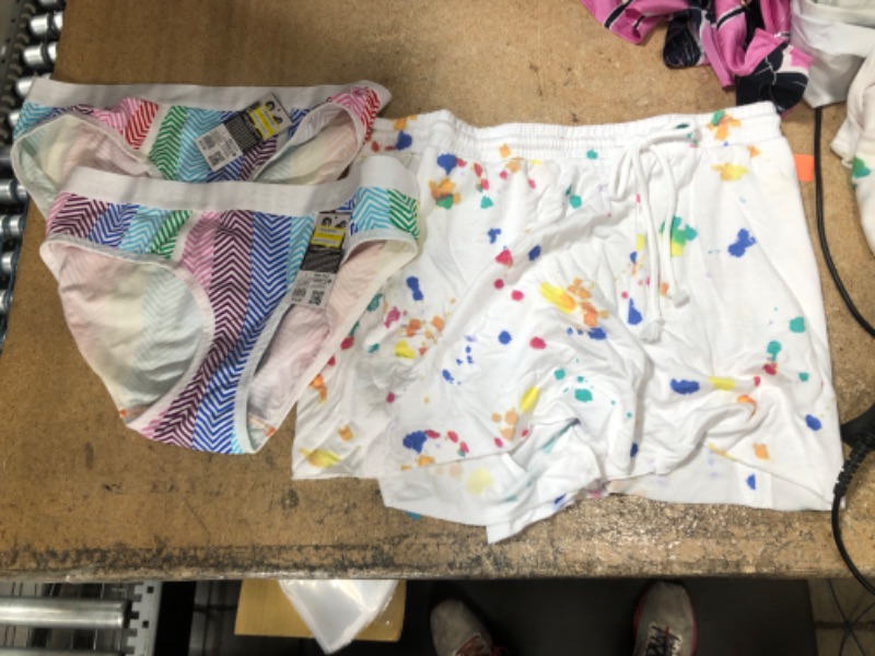 Photo 3 of (BUNDLE OF 3) 2 PAIRS OF Pride Adult TOMBOYX Rainbow Briefs LARGE + Women's Splatter Print Fleece Lounge Shorts - Colsie™ White LARGE