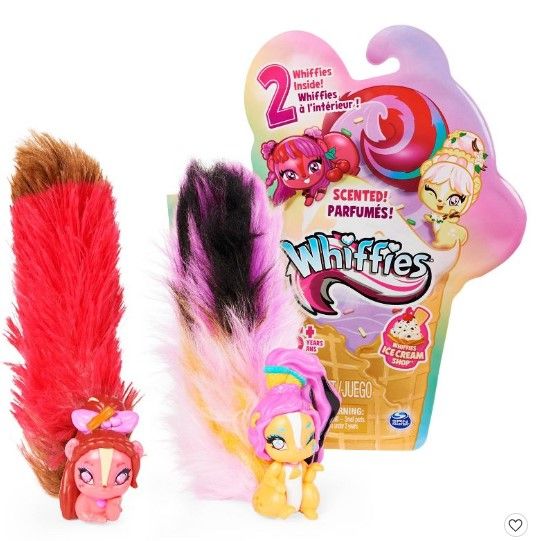 Photo 1 of ****3 ITEM BUNDLE**** 2 Whiffies Ice Cream Shop 2pk + 1 Whiffies, S’mores 3-Pack, Collectible Animals with Scented Plush Tails, Kids Toys for Girls Ages 5 and up