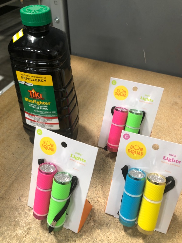 Photo 3 of *****4 ITEM BUNDLE CAMPING***** 3  Kids' Flashlight 2pk (6 FLASHLIGHTS) + TIKI 1215090 Off-Bite Fighter Torch Fuel 64 Oz