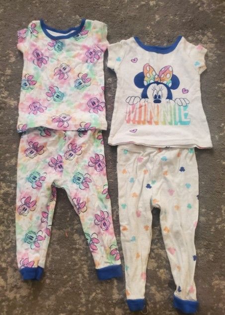 Photo 1 of ***SET OF 5**** TODDLER SIZE 2T Set of 2 Minnie Mouse PJs + 2T AC/DC GREY SHORTS