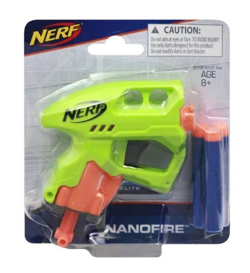 Photo 2 of (4 ITEM BUNDLE) 3 PACK OF Nerf Hyper 50-Round Refill Ammo Canister AND Nerf N-Strike NanoFire, Includes Blaster and Three Darts, Compact Size, Single-Shot Blaster, Green