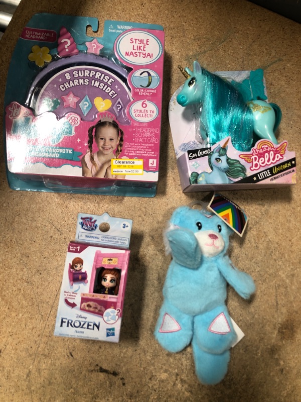 Photo 3 of (4 ITEM BUNDLE) Disney's Frozen 2 Twirlabouts Series 1 Single Vehicle Anna, Like Nastya Unicorn Headband, Dream Bella Little Unicorn Sea Glass Doll, AND Transgender Tiger Dog Plush Toy - Blue - Boots & Barkley