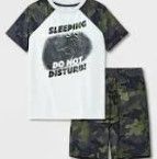 Photo 2 of (BUNDLE OF 2 BOYS PAJAMAS 4 PIECE TOTAL YOUTH LARGE 12/14) Boys' 2pc Smiey Face Pajama Set - Cat & Jack™ AND SLEEPING DO NOT DISTURB BOYS PAJAMAS DINOSAUR CAMO