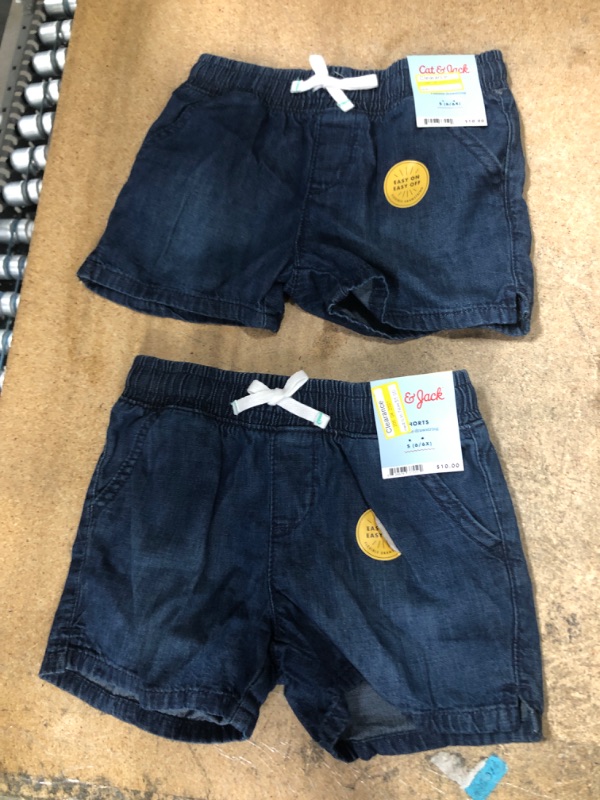 Photo 2 of 2 PACK YOUTH GirLs' Pu-on Jean Shorts - Cat & Jack™ SIZE YOUTH SMALL (6/6X)