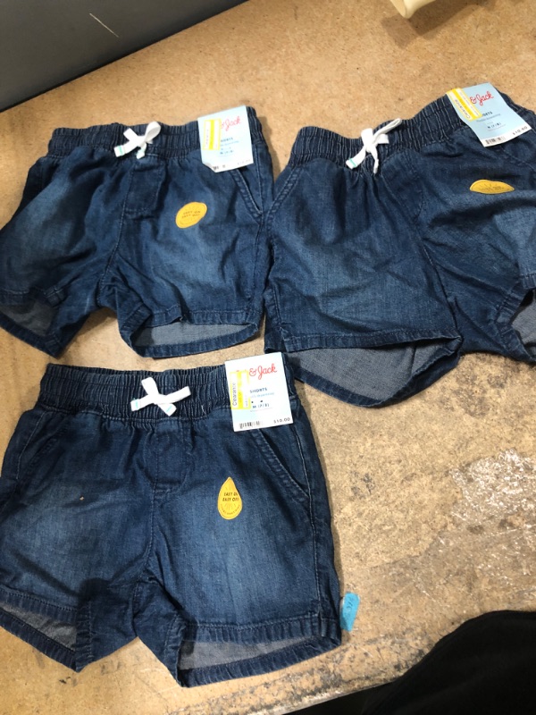 Photo 2 of 3 PACK YOUTH GirLs' Pu-on Jean Shorts - Cat & Jack™ SIZE YOUTH MEDIUM 7/8