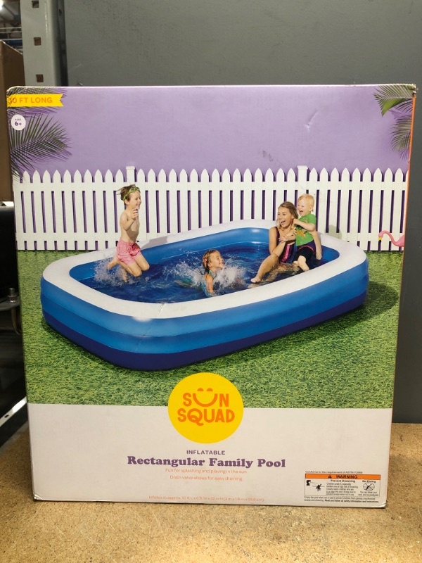 Photo 2 of 10 X 22 Deluxe Rectangular Family Inflatable Above Ground Pool - Sun Squad