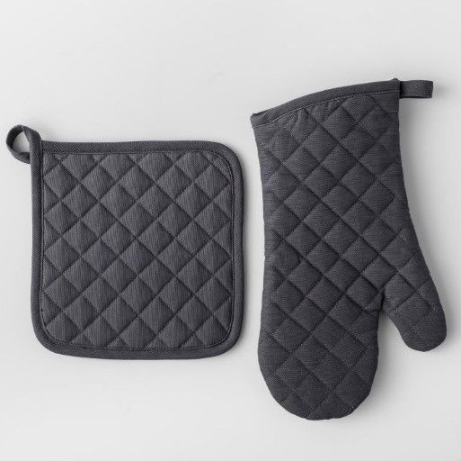 Photo 1 of ***5 pack*** 10pc Cotton Pot Holder and Oven Mitt Set Gray - Made By Design™

