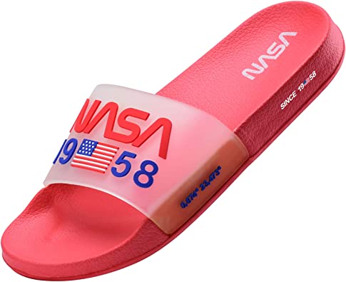 Photo 1 of ***Color: Red, Size: 8*** NASA Women's Slide Sandal Comfortable Indoor Outdoor Sports slides