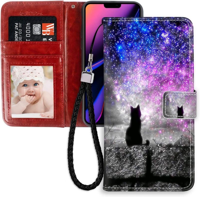 Photo 1 of Black Cat Nebula Wallet Case Compatible iPhone 11 Pro Max (2019) 6.5 Version with Card Holder