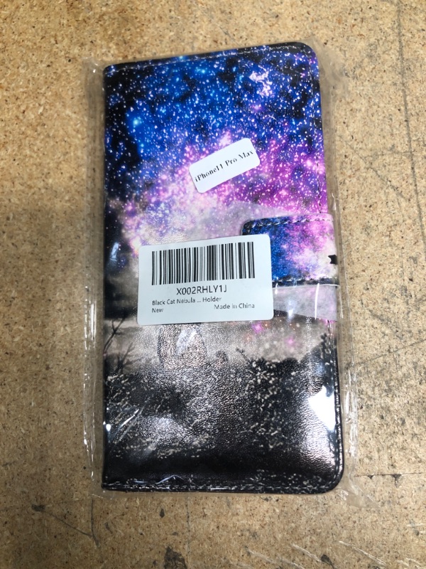 Photo 2 of Black Cat Nebula Wallet Case Compatible iPhone 11 Pro Max (2019) 6.5 Version with Card Holder