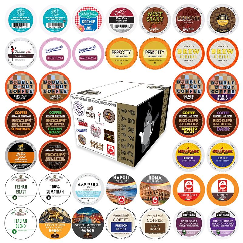 Photo 1 of ***EXP 07/08/2023*** Perfect Samplers Dark Roast Coffee Pod Variety Pack - Pack for Keurig K Cups Coffee Makers, Bold 40 Count