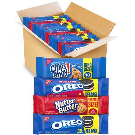 Photo 1 of ***EXP 10/03/2022*** OREO Cookies, CHIPS AHOY! Cookies & Nutter Butter Cookies Variety Pack, 12 King Size Packs