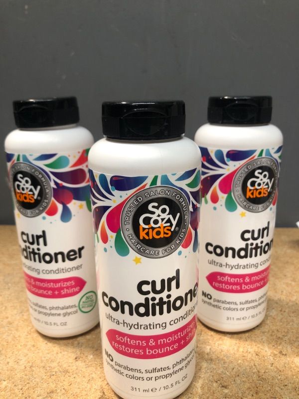Photo 2 of ***3 Pack*** SoCozy Curl Conditioner | For Kids Hair | Softens, Restores Bounce and Shine | No Parabens, Sulfates, Synthetic Colors or Dyes, Sweet-Crème, 10.5 Fl Oz