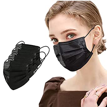 Photo 1 of 4 Packs of WemBem Disposable Face Mask Black Pack of 100 Breathable Masks, for Men Women Adults Protection Face Masks (100Pcs Each Pk)