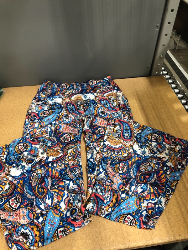 Photo 1 of Flora Garden Tall Ladies S-2XL Soft Pattern Bell Bottoms Floor Length Ethnic Boho Flared Pants,Paisley, M/L
