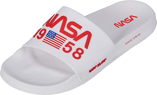 Photo 1 of ***Color: White/red, Size: 11 Women/9 Men*** NASA Slides Sandal for Men

