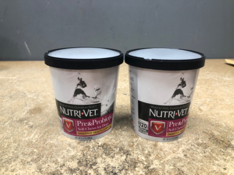 Photo 2 of ** bundle of 2 items ** Nutri-Vet Pre and Probiotic Soft Chews for Dogs | Digestive Health Support Dog Probiotics | Tasty Alternative to Dog Probiotic Powder | 120 Soft Chews | Liver, Cheese
**Expires 05/23**