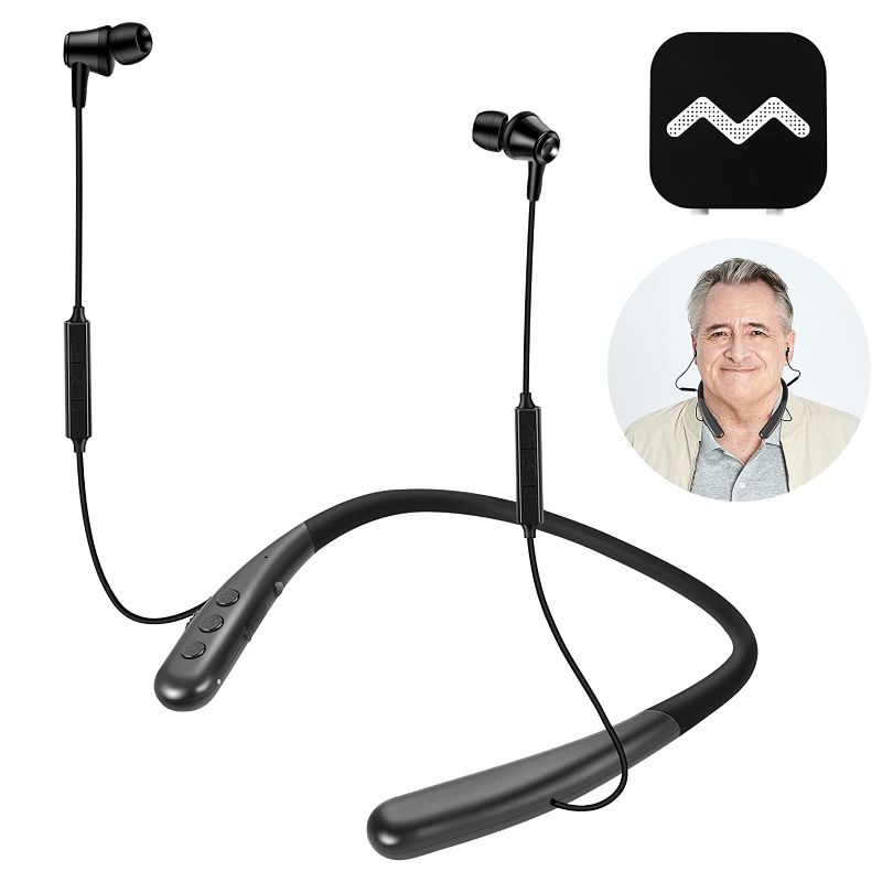 Photo 1 of  Rechargeable Hearing Amplifier to Aids TV Watching & Conversation,Wireless Neckband Hearing Amplifiers for Seniors with Remote Microphone,Noise Cancelling,Independent Sound Adjustment
