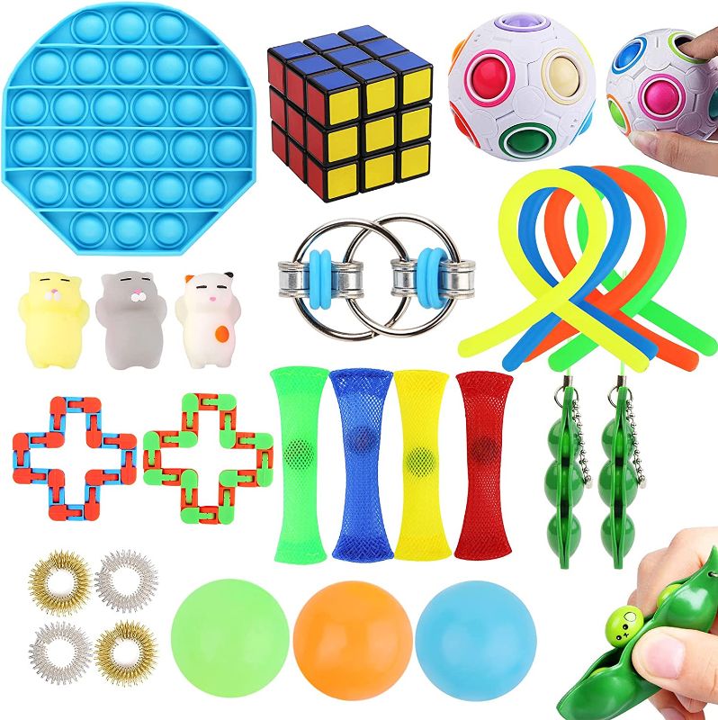 Photo 1 of ** bundle pack**
Sensory Fidget Toys Set, Easter Basket Stuffers Gifts, 26 Pcs Fidget Toys Pack, Push Pop Bubble, Pack Toys Stress Relief and Anti-Anxiety Toys for Kids Adults, ADHD Autism Stress Toy  (5 packs) 
