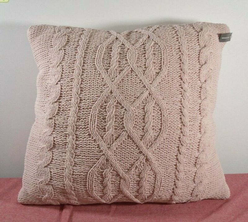 Photo 1 of 2  Threshold- Oversized Cable Knit Chenille Throw Pillow, Pink, 24"x24"
