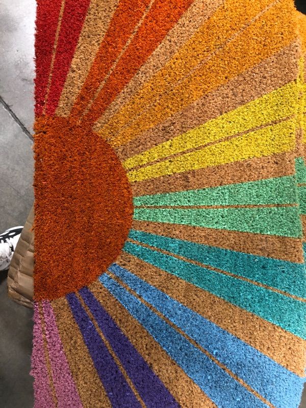 Photo 2 of 1'6"x2'6" Rainbow Sunshine Doormat - Sun Squad™
