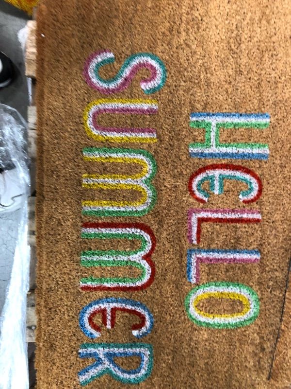 Photo 2 of 1'6"x2'6" Hello Summer Doormat Brown - Sun Squad™
