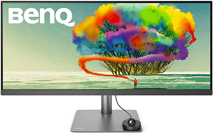 Photo 1 of BenQ PD3420Q 34” 2K Ultrawide Monitor for Macs/Designers | 21:9 | 3440x1440 WQHD | IPS | AQCOLOR | P3, sRGB | Factory-Calibrated | USB-C | KVM | Hotkey Puck G2 | ICCsync | DualView | Delta E ? 3