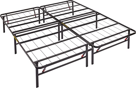 Photo 1 of Amazon Basics Foldable, 14" Black Metal Platform Bed Frame with Tool-Free Assembly, No Box Spring Needed - king 