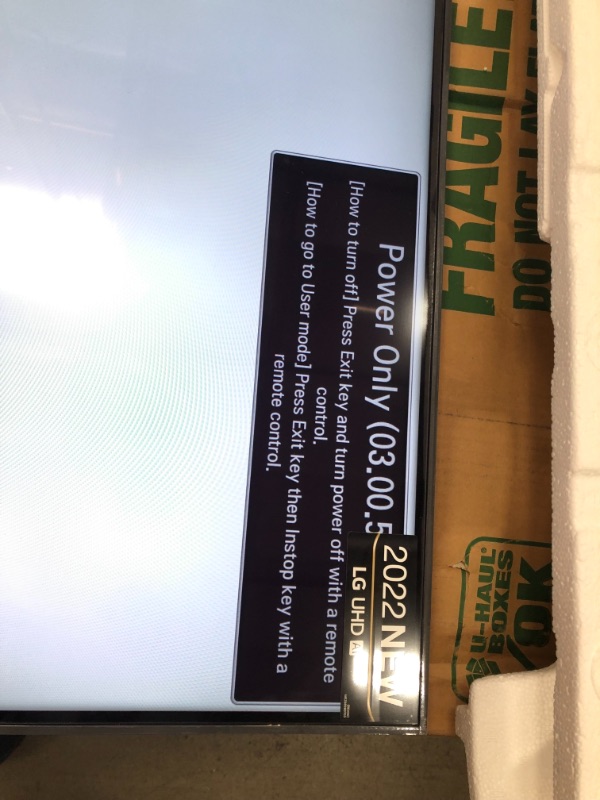 Photo 1 of STUCK IN POWER ONLY MODE 
LG 43-Inch Class UQ9000 Series Alexa Built-in 4K Smart TV (3840 x 2160), 60Hz Refresh Rate, AI-Powered 4K, Cloud Gaming (43UQ9000PUD, 2022)