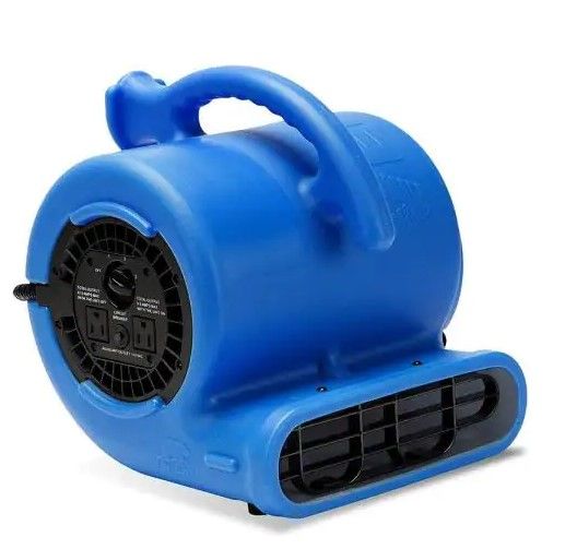 Photo 1 of B-Air 1/4 HP Air Mover Blower Fan for Water Damage Restoration Carpet Dryer Floor Home and Plumbing Use in Blue

-powers on 