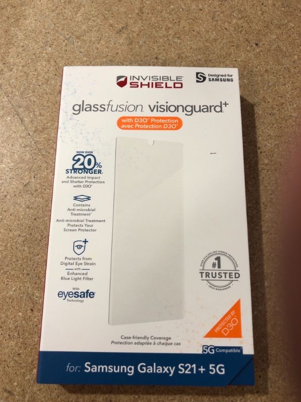 Photo 2 of ZAGG INVISIBLESHIELD GLASSFUSION VISIONGUARD+ - MADE FOR SAMSUNG GS21+ (6.7")