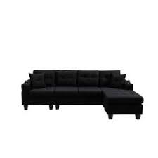 Photo 1 of **** Box 1 Of A Set***    96 in. Square Arm Polyester Straight Sofa in Black