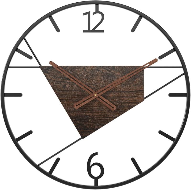 Photo 1 of 21inch Large Wall Clock Round Minimalism 3D Non-Ticking Silent Quartz Clocks Wrought Hollow Mute 