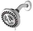 Photo 1 of 9-Spray 4.5 in. Single Wall Mount 1.8 GPM Fixed Shower Head in Chrome

