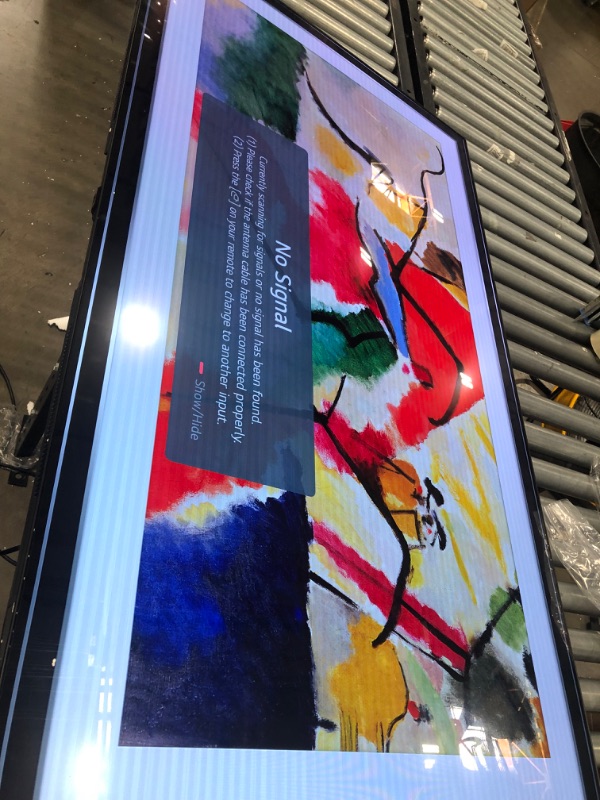 Photo 1 of DAMAGED SCREEN SEE IMAGE 
LG OLED C1 Series 65” Alexa Built-in 4k Smart TV, 120Hz Refresh Rate, AI-Powered 4K, Dolby Vision IQ and Dolby Atmos, WiSA Ready, Gaming Mode (OLED65C1PUB, 2021)