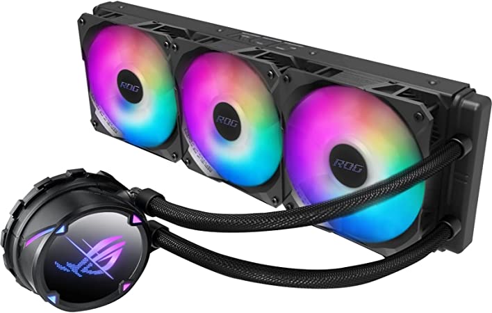 Photo 1 of ASUS ROG Strix LC II 360 ARGB All-in-one AIO Liquid CPU Cooler 360mm Radiator, Intel LGA1700, 115x/2066 and AMD AM4/TR4 Support,Triple 120mm 4-pin PWM Addressable RGB Radiator Fans