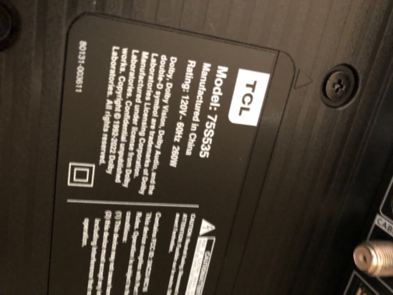 Photo 1 of TCL - 75” Class 5 Series QLED 4K UHD Smart Roku T