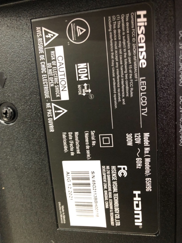 Photo 1 of see note on functionality 
Hisense 65-Inch Class H9 Quantum Series Android 4K ULED Smart TV with Hand-Free Voice Control (65H9G, 2020 Model)