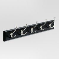 Photo 1 of 2 item bundle 
27" Hook Rack with Flared Tri-Hook - Vintage Black/Vintage Nickel - Threshold™
Adjustable Closet Rod Extender - Room Essentials™