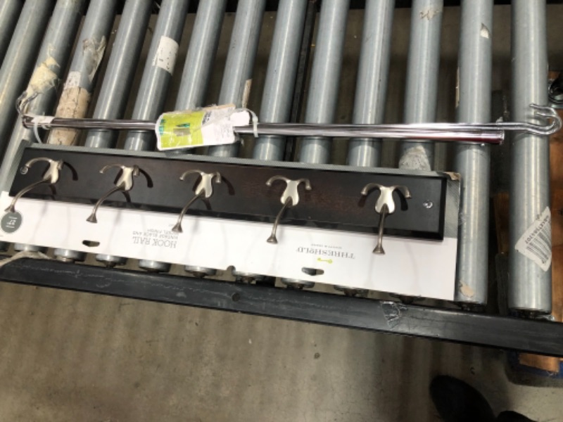 Photo 1 of 2 item bundle 
27" Hook Rack with Flared Tri-Hook - Vintage Black/Vintage Nickel - Threshold™
Adjustable Closet Rod Extender - Room Essentials™