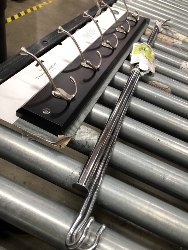 Photo 1 of 2 item bundle 
27" Hook Rack with Flared Tri-Hook - Vintage Black/Vintage Nickel - Threshold™
Adjustable Closet Rod Extender - Room Essentials™