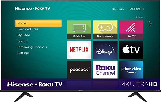 Photo 1 of Hisense 65-Inch Class R6 Series Dolby Vision HDR 4K UHD Roku Smart TV with Alexa Compatibility (65R6G, 2021 Model)