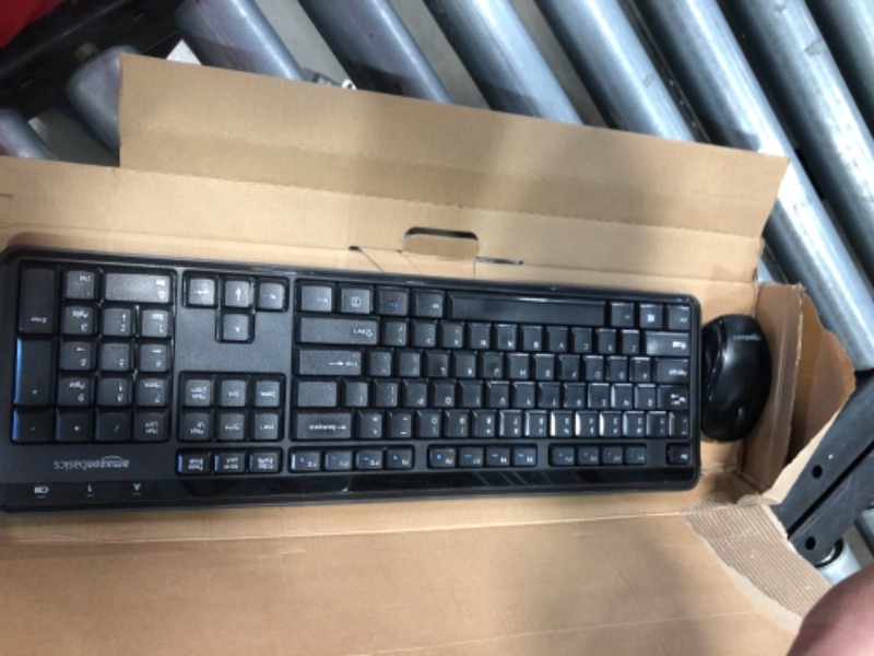 Photo 2 of Amazon Basics Wireless Computer Keyboard and Mouse Combo - Quiet and Compact - US Layout (QWERTY)