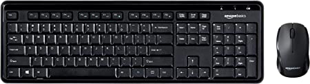 Photo 1 of Amazon Basics Wireless Computer Keyboard and Mouse Combo - Quiet and Compact - US Layout (QWERTY)